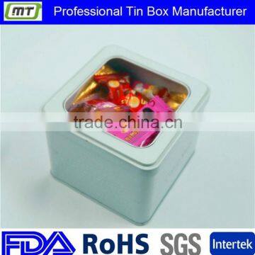 small square window tin box package