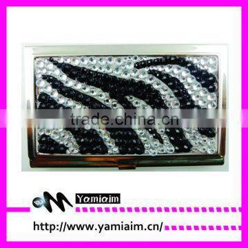 bling business cards holders cheap zebra design