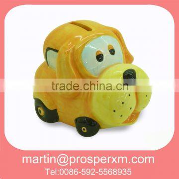 Dog designed ceramic car money box wholesale