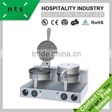 economic design 2 plate food grade stainless steel electric waffle baker