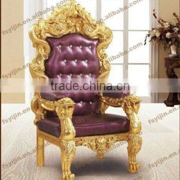 royal high back carved antique king chair