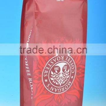 Custom Print Sealed Bag, Side Gusset Quad Seal Coffee Bag