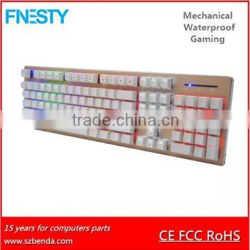 New 103 keys Waterproof Mechanical LED 7Colors Backlight Gaming Keyboard