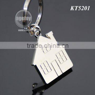 Mini House Shaped Promotional Zinc Alloy Silver Blank Metal House Shape Key Holder photo-3