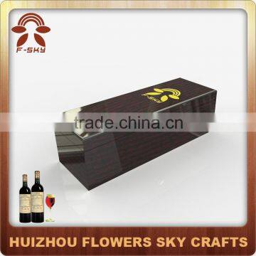 Red Wine Packaging High Glossy Finish Wooden Box