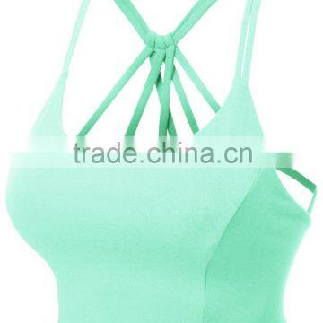 Womens Fitted Halter Cut Out Back Bralette Crop Tops Women 2016 photo-3