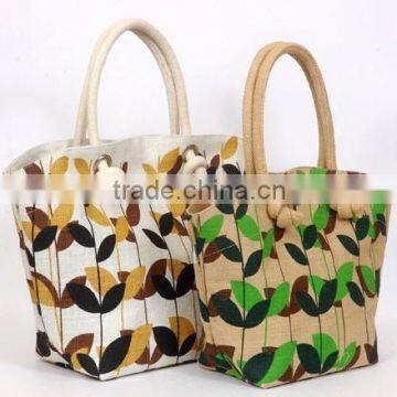 long handle jute handbag for shopping