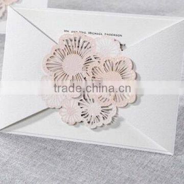 Charming & elegant white flower laser cut wedding invitations