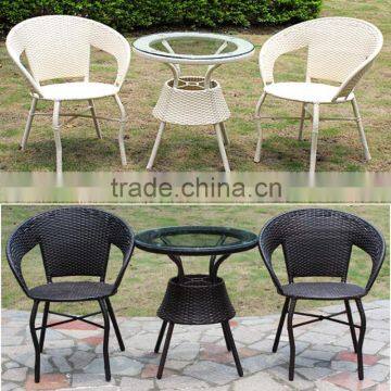 Wicker PE Plastic Restin Rattan Outdoor 60cm Table Chairs Set