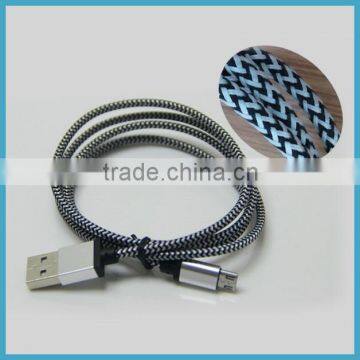 3ft nylon braided usb cable micro usb to mini din cable for iphone charger usb cable