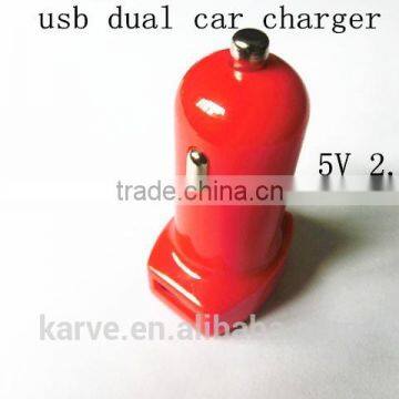 usb dual car charger portable usb charger led 5V 2.1A