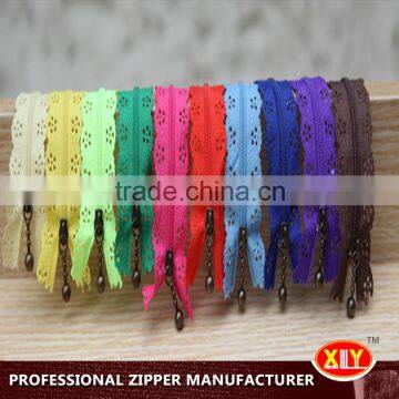 high quality brand key lock slider lace zipper