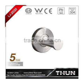 Hotel supplier round design single cloth stainless steel robe hook