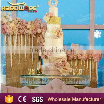 romantic event design glass top crystal pendant wedding cake tables