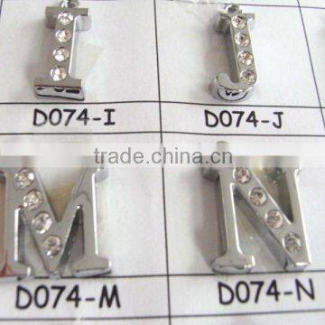 zinc alloy rhinestone letter m pendant