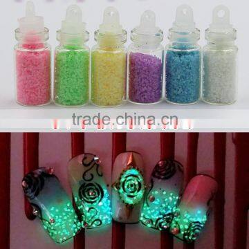nail art luminous drifting sand nail fluorescent stone jewelry