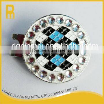 Wholesale crystal Markers golf hat clip magnetic golf ball marker