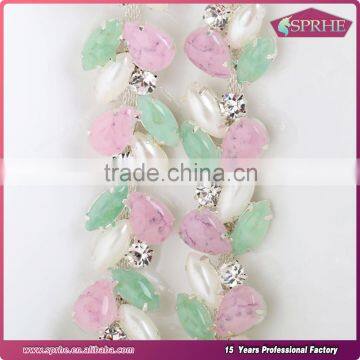 Rhinestone Brass Cup Chain
