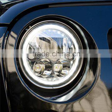 Single 7" Round Vortex Black Chrome Face LED Headlight W/Low 2016 New Year 7" Led Headlights photo-6