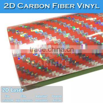 Super Quality New Product Laser 2D Carbon Fiber VInyl Car Wrap Film