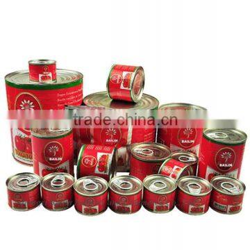 70g*50tins canned tomato paste to Middle East,brix:28-30%