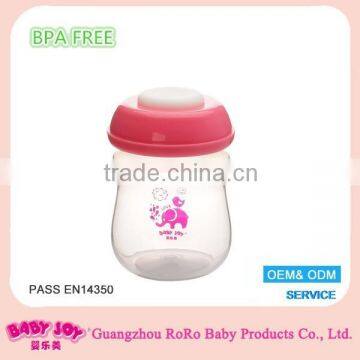 screw cap clear plastic milk breast milk storage bottle with disc ring