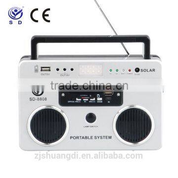 Radio Solar System With Led Lighting System USB Card