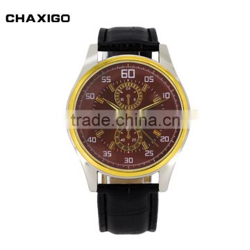 Inexpensive good quality alloy case leather bands accessories watch