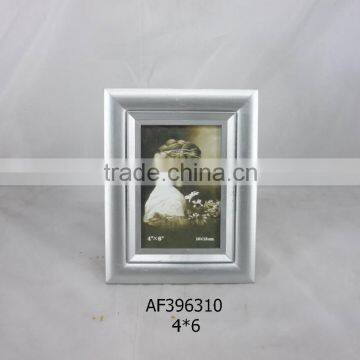 wood antique plain silver photo frame with simple layers