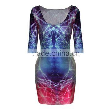 Fashion Evening Dress for Fat Women Sexy 3D Lady Fashion Dress