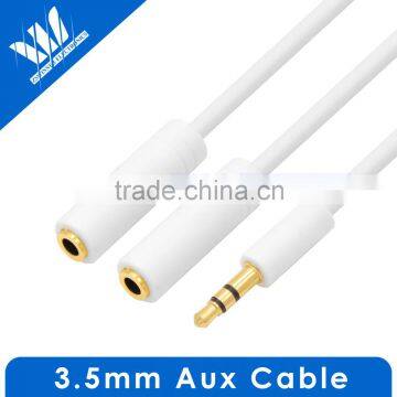 3.5mm Headphone Y Splitter Audio Cable 1 male to 2 female AUX Cable