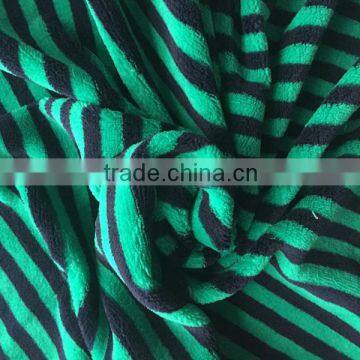 100% polyester knitting velvet coral fleece fabric strip print fleece home textile fabric micro fleece velvet house wear fabric