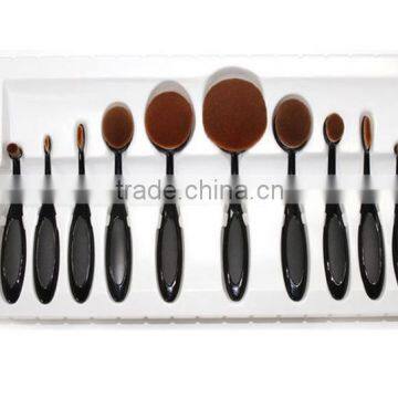 10 PCS Oval Makeup Brushes Set Synthetic Hair Professional / Full Coverage Plastic Face / Eye / Lip MAKE-UP FOR YOU 10 PCS O photo-4