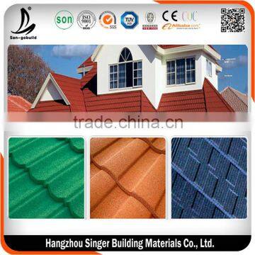 Durable Stone-coated Metal Roofing Tiles High Anti-corrosion and Good Insulation