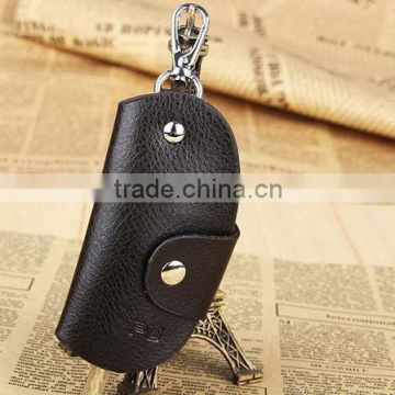 2015 promotional mini fashion leather ladies car key chain