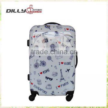 4 wheels abs pc girl's travel luggage bags, luggage trolley bags