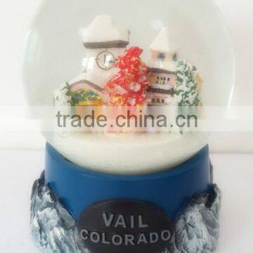 2016 Resin wooden base snowball with city building inside