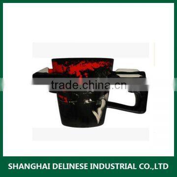 Wholesale black embossed turkish tea cups