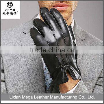 2016 Good Quality New black patent leather men gloves