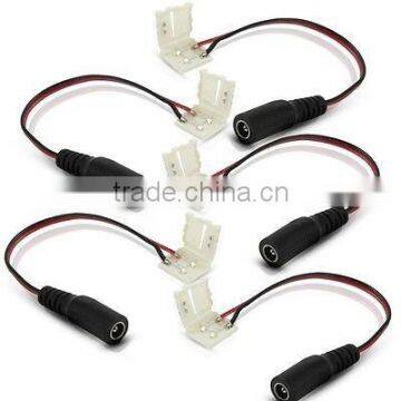 8mm led stecker mit DC jack 2.1*5.5mm flexible-led-leisten/flexible-led-leiste-warm-weiss