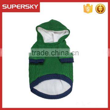 C587 Wholesale Cable Knitted Fleece Hooded Pullover Dog Sweater Custom Knit Dog Sweater Unique Dog Sweaters photo-3