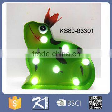 Custom Metal Frog with led light for Crafts Garden Decoration