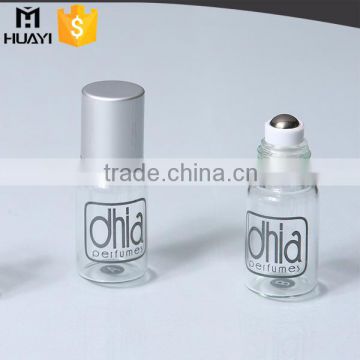 5ml glass roll on bottle with stainless steel roller ball