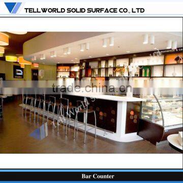 Modern L shape restaurant checkout acceptance bar table