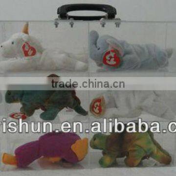 15"x8"x12 Portable Plastic Acrylic Display Case Box Action Figures Beanie Babies