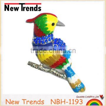 Alloy parrot brooches jewelry colorful enamel brooches