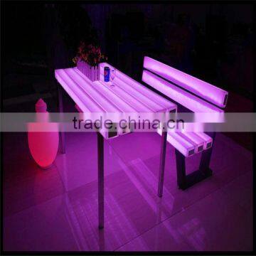 Portable garden table and chairs, colorful lighting garden table and chairs