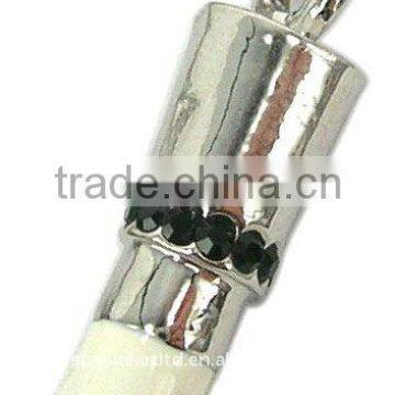 Metal Lipstick Charm Pendant with Rhinestones for Eyebrow Pencil Decoration