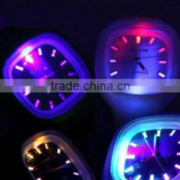 NEW HOT SELLING Square Jelly Quartz Wrist Bracelet Sports Unisex Silicone LED Watch 12colors Choose photo-2