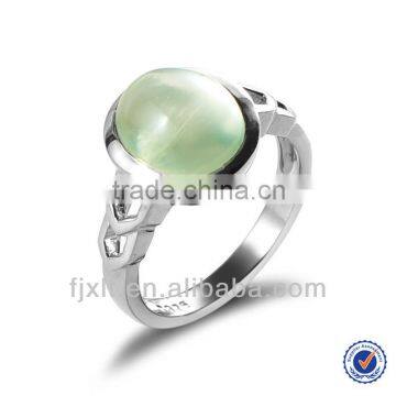 925 sterling silver gemstone prehnite pave ring